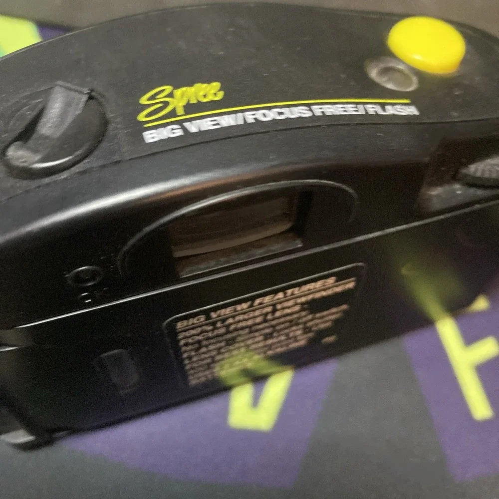 Vintage Vivitar Spree Big View Camera 35mm Fun Sport Black Yellow B2
